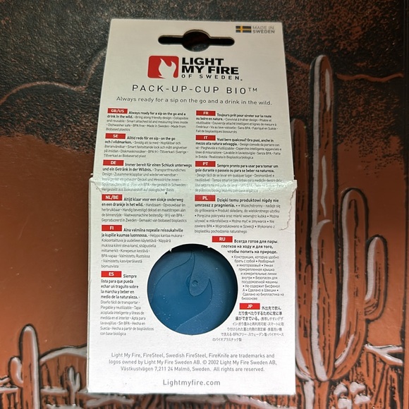 Light My Fire *NIB* 240ML Bioplastic Pack-Up Collapsible Cup, Blue - Picture 7 of 10